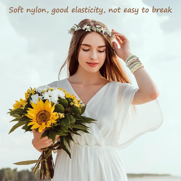 Chic 25 PCS Elastic Hair Ties with Beads - Gentle Hold for All Hair Types - Picture 4 of 7